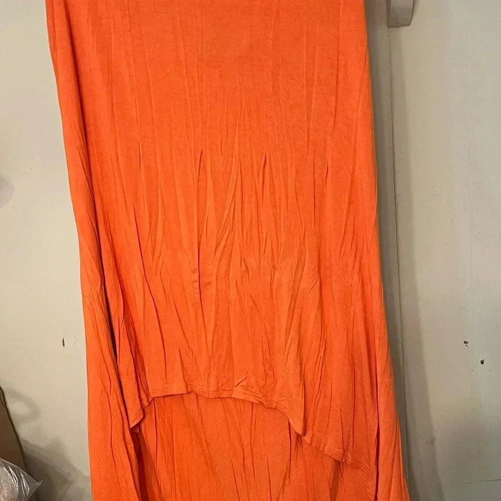 Women’s high low skirts. Giuliana skirt. Pink wrap ruffle lined pencil skirt. - Picture 5 of 16